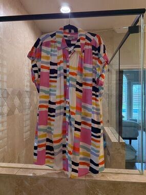 CROSBY by Mollie Burch Multicolor Asymmetrical Striped Dress